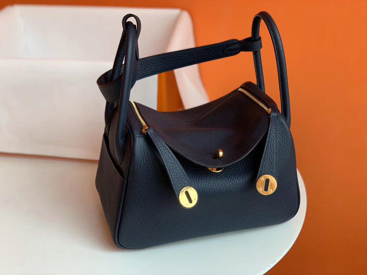 Hermes 2Z Bleu Nuit Lindy 26 Veau Taurillon Clemence Gold Hardware