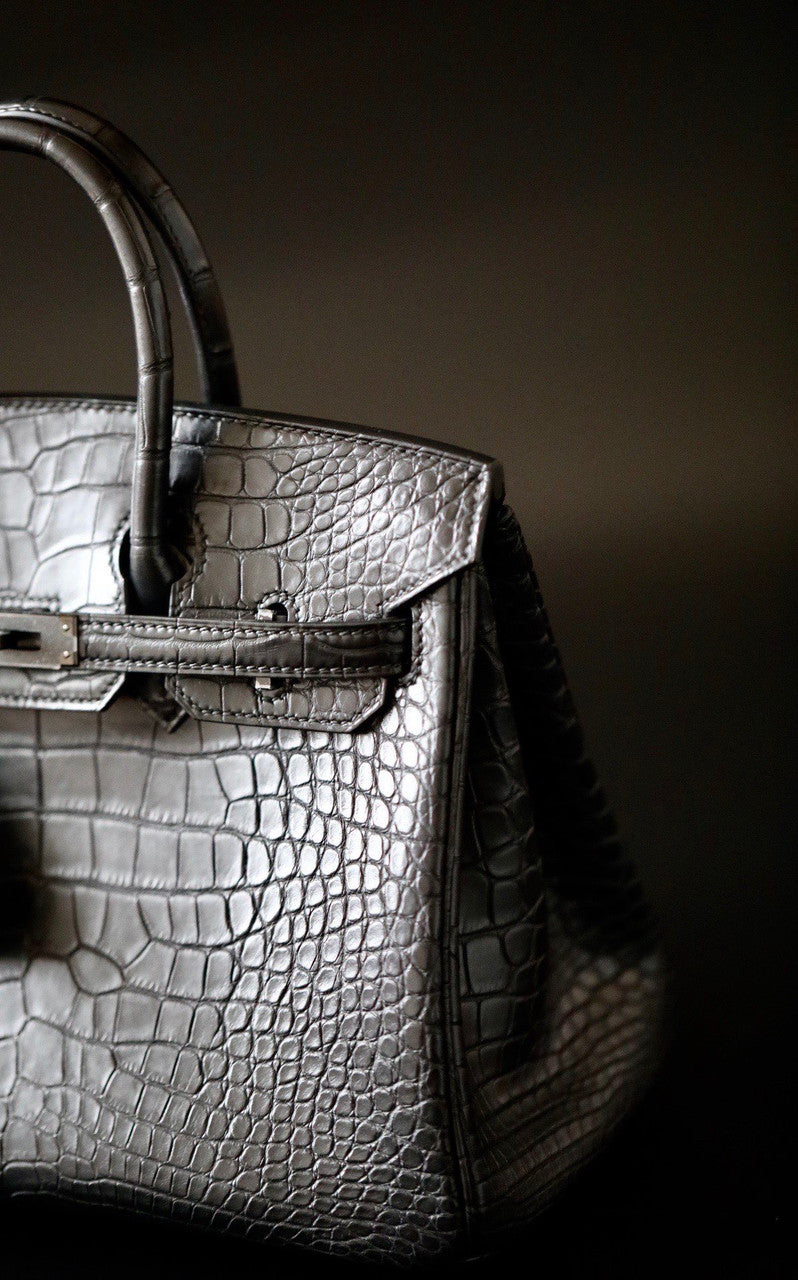 HERMES SO-BLACK BIRKIN 30 Alligator crocodile skin, Black hardware