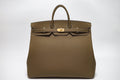 Hermes Etoupe Clemence Leather Gold Hardware Birkin 50 Bag