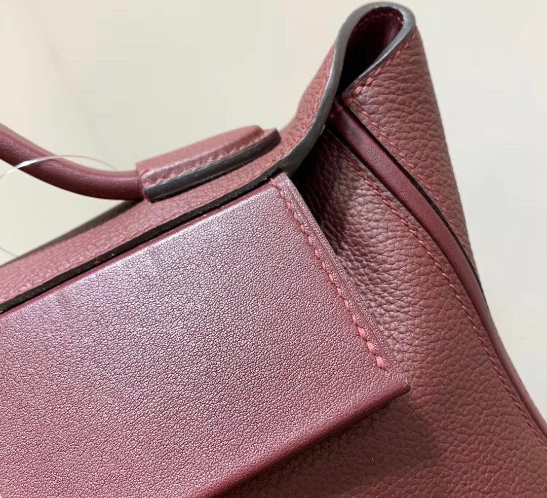 Hermes Kelly 24/24 Bordeaux Swift & Togo Leather with Gold Hardware