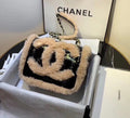 Chanel Shiny Crumpled Flap Bag Balck & Beige