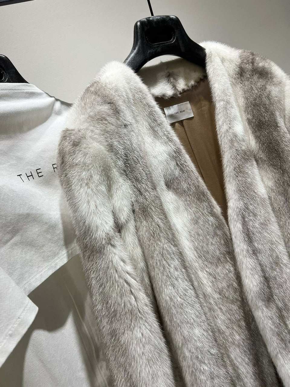 The Row Maxi Tanilo Mink belt coat Grey