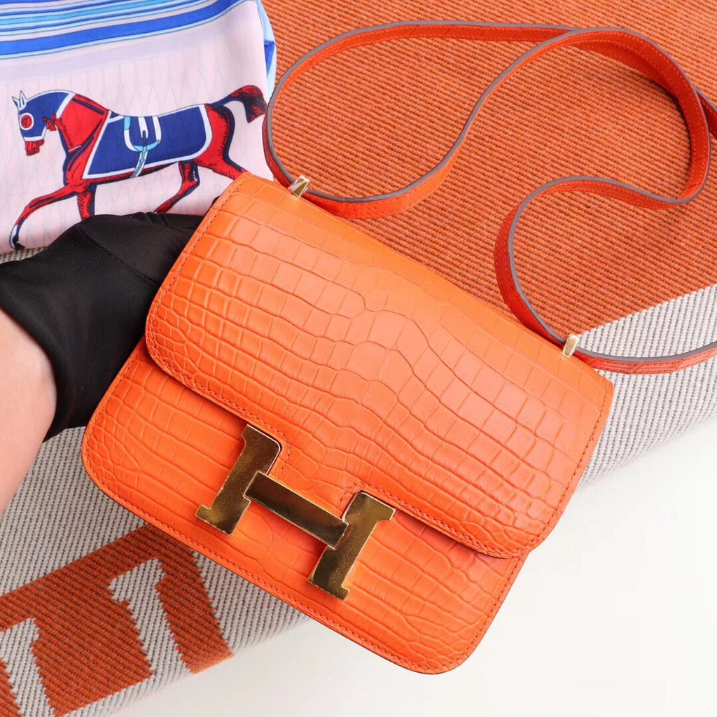 Hermes Orange Constance 18 Alligator