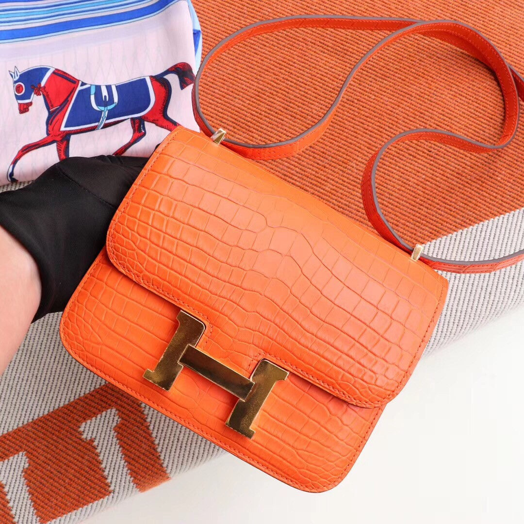 Hermes Orange Constance 18 Alligator