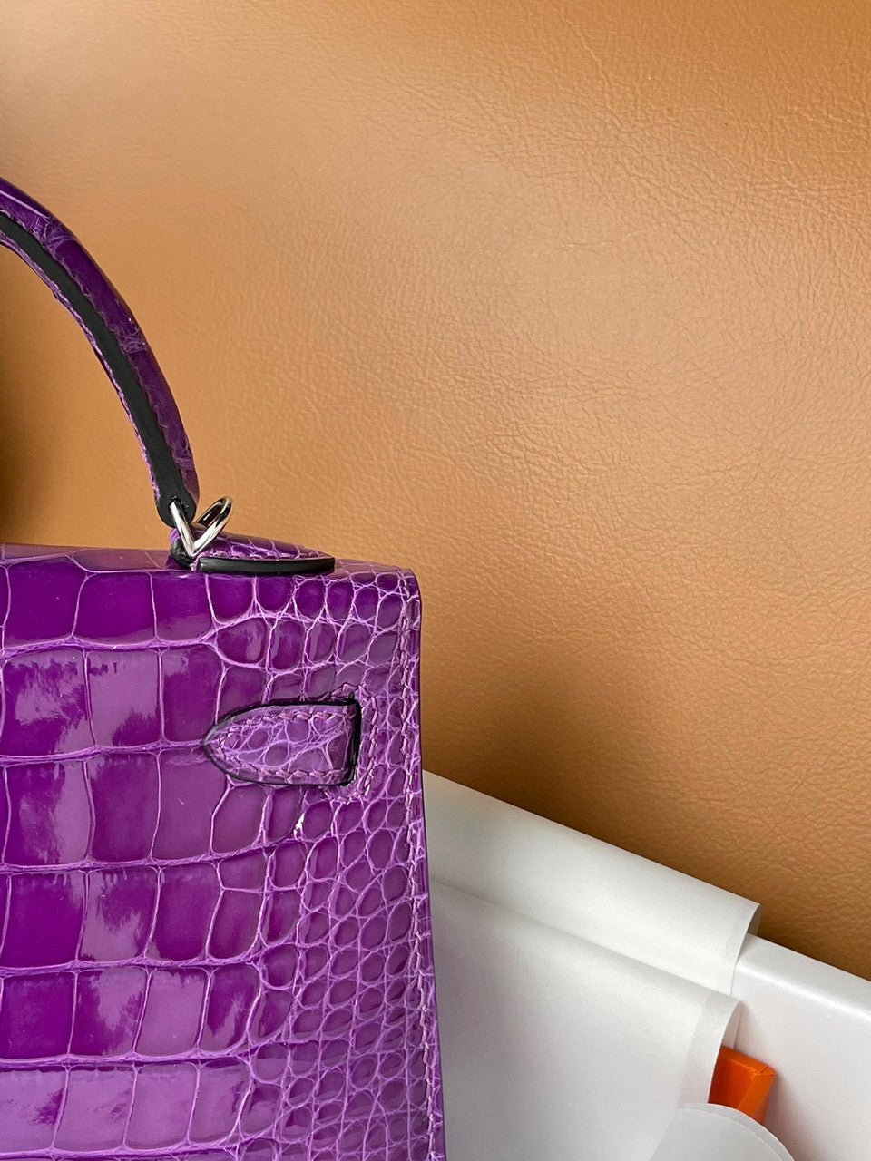 Hermes 9W Ultraviolet   Mini Kelly II 20 Alligator Palladium Hardware