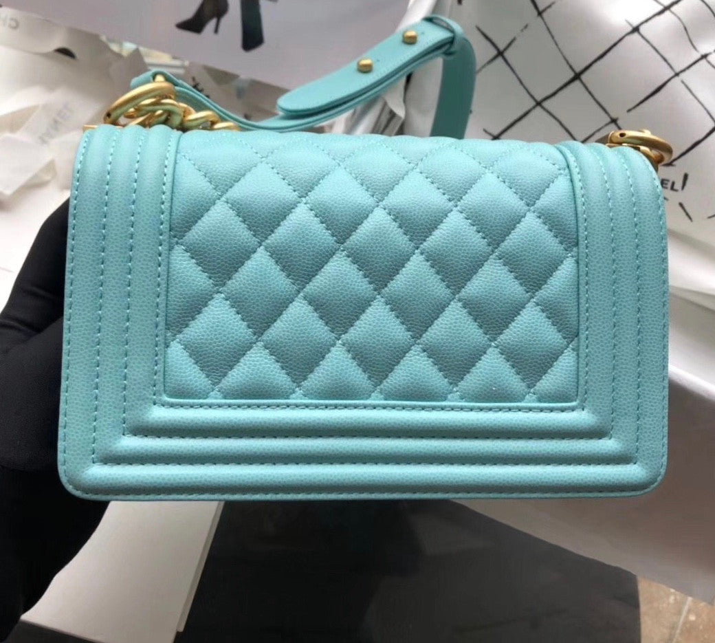 Chanel Small BOY CHANEL Handbag Baby Blue