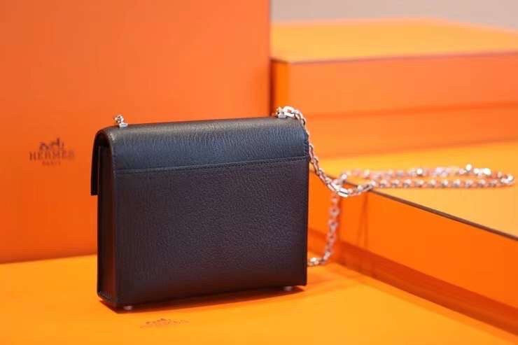 Hermes Verrou Chaine mini bag 17cm Black Chevre Mysore