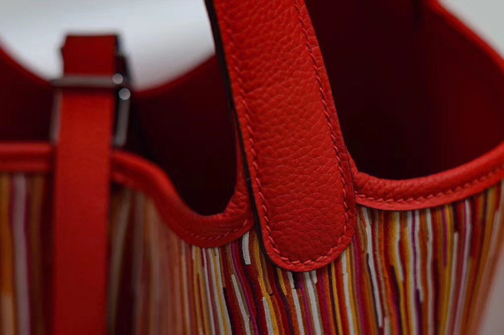 Hermes Red Vibrato Picotin Lock 18 Togo Leather Bag