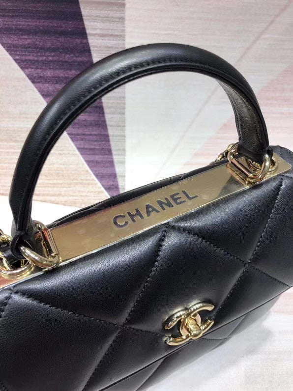 Chanel Small Flap Bag With Top Handle A92236 Black