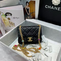 Chanel Flap Bag with Resin & Gold-Tone Metal Black Mini