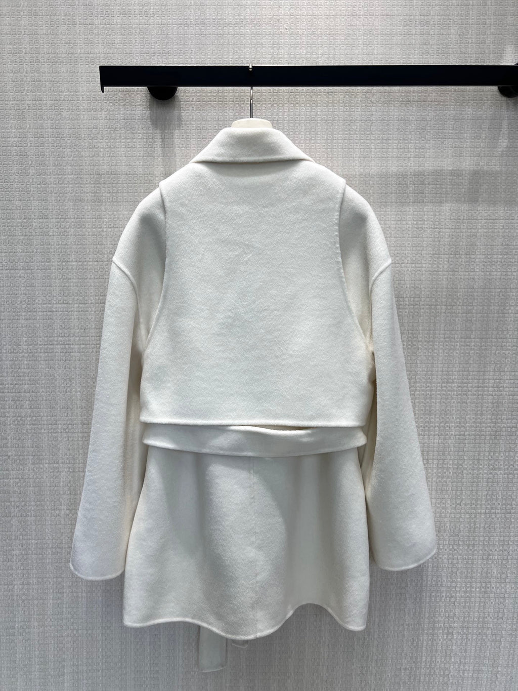 Hermès White Cashmere Wrap Coat Hermès