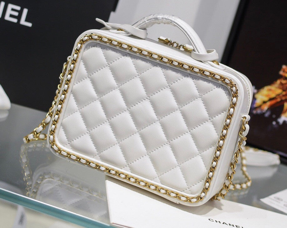 Chanel Small Vanity Case White