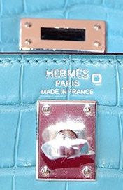 Hermes SHINY 3Z Saint-Cyr Alligator KELLY 28 With Palladium Hardware