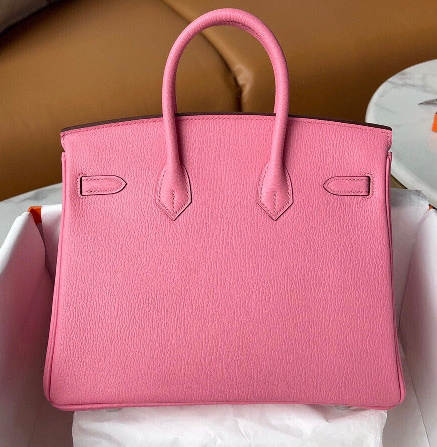 Hermes 1Q Rose Confetti Birkin 25 cm Chevre Palladium Hardware