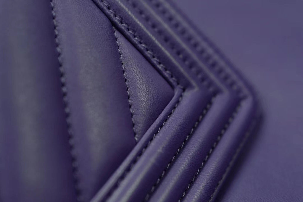 Chanel Purple Medium Chevron Boy Bag