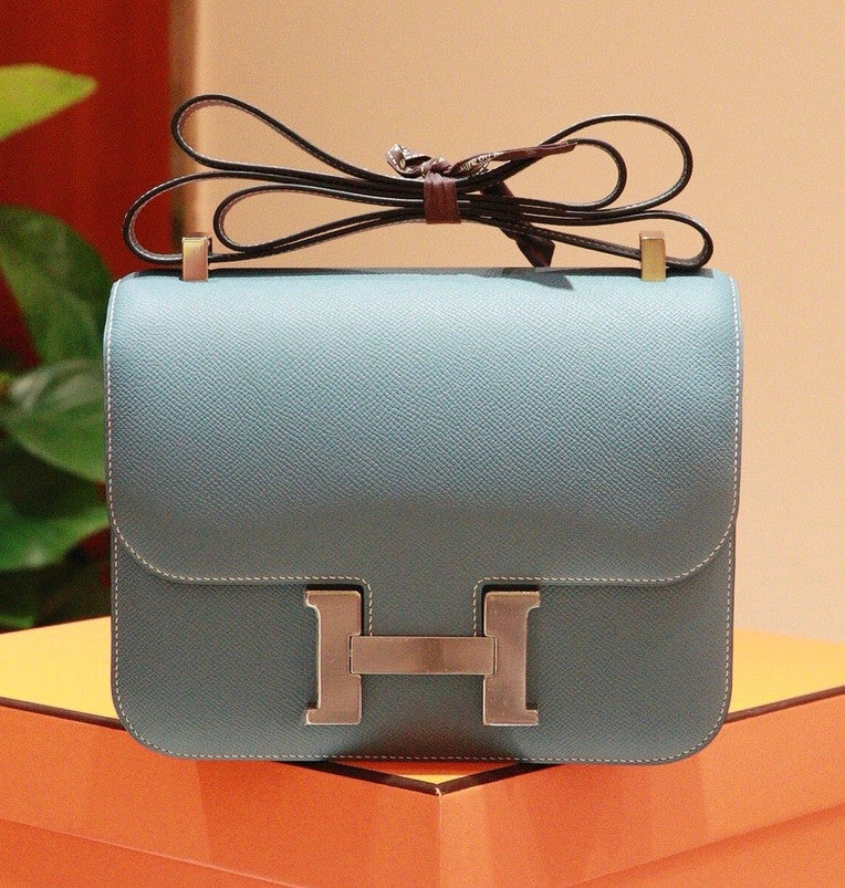 Hermes Blue Jean Constance 24 Epsom bag with palladium Hardwares