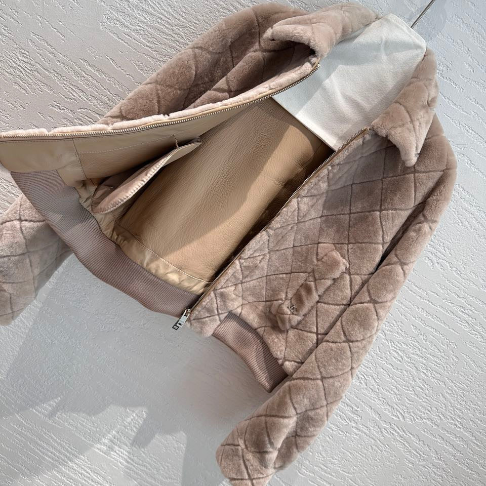 Chanel Shearling Bomber Jacket with Diamond Quilting and CC Logo — Fall/Winter 2026-2027 Chanel