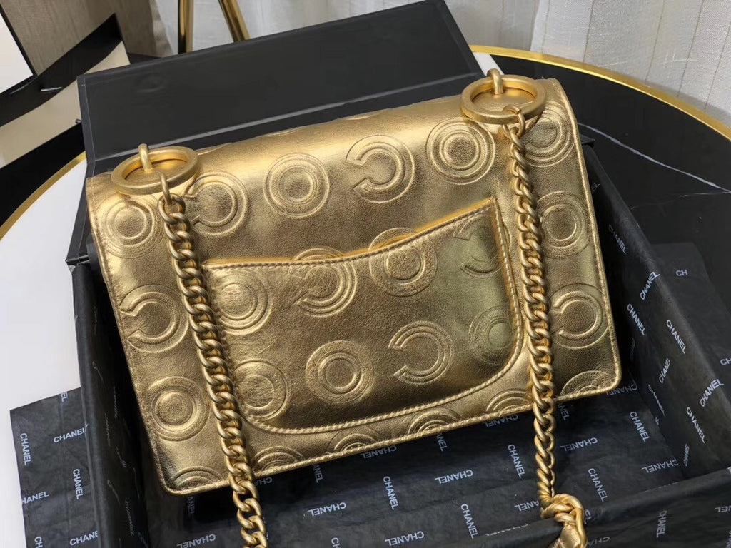 Chanel Metallic Gold Flap Bag AS0932