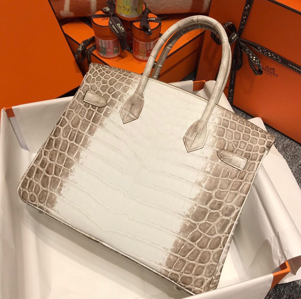 Hermes Matte Himalayan Prosperous  crocodile  Birkin bag with 18-karat white gold and diamond