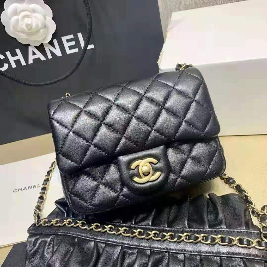 Chanel Small Flap Bag With Bow Strap Black