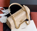 Chanel Flap Bag With Top Handle Cream AS1174