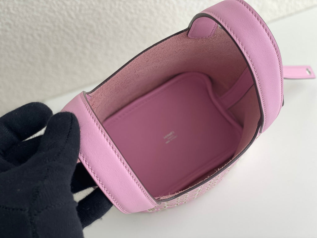 Hermès "Lucky Daisy" Mauve Sylvestre Swift Picotin Lock 18 Palladium Hardware, 2022