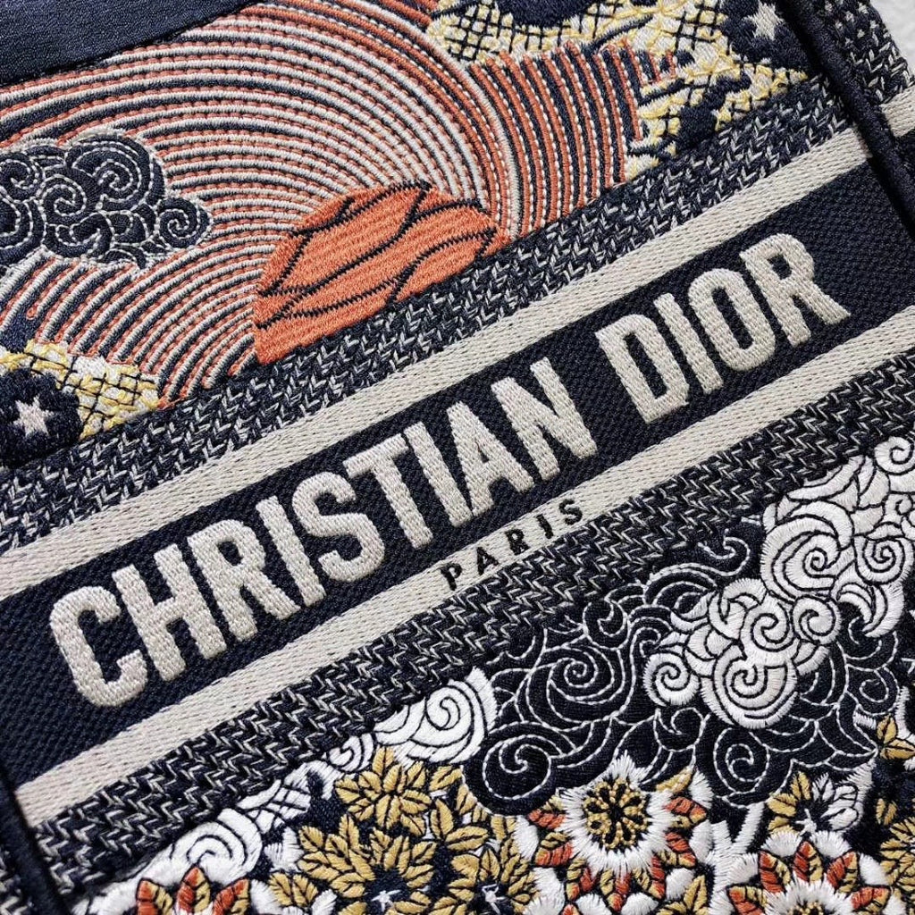 Christian Dior MULTICOLOR TAROT SOLEIL EMBROIDERED VERTICAL DIOR BOOK TOTE 19