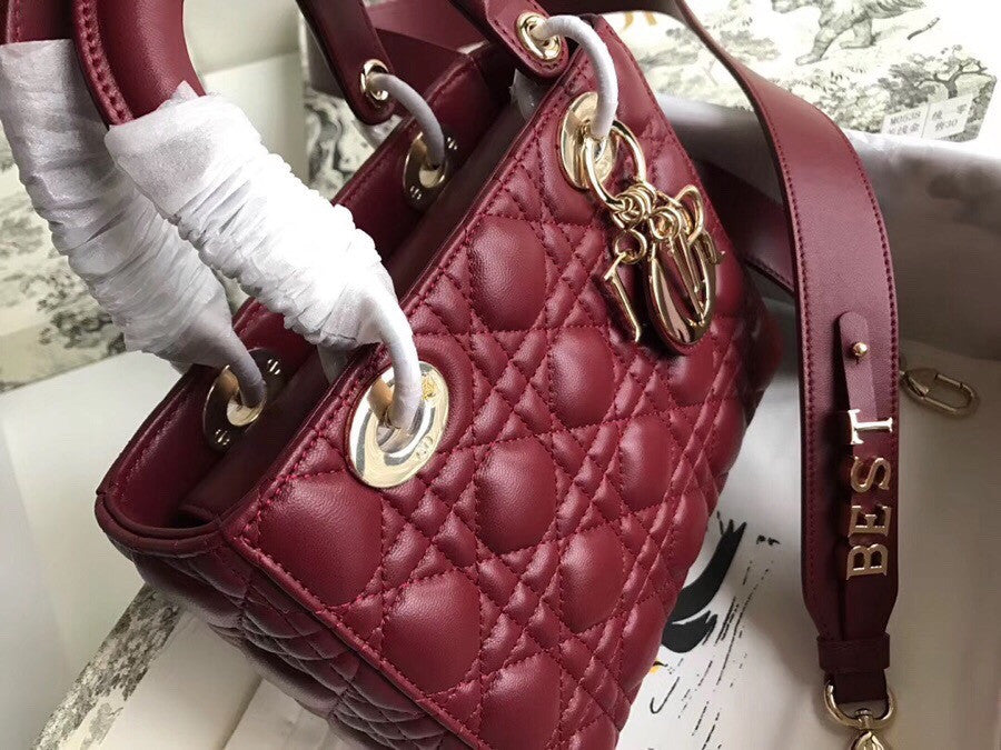Christian Dior MY ABCDIOR LAMBSKIN BAG Bordeaux