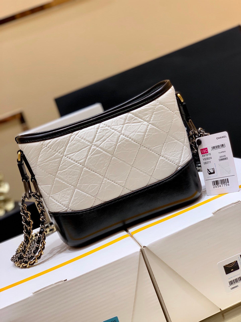 Chanel's Gabrielle Small Hobo Bag White/Black