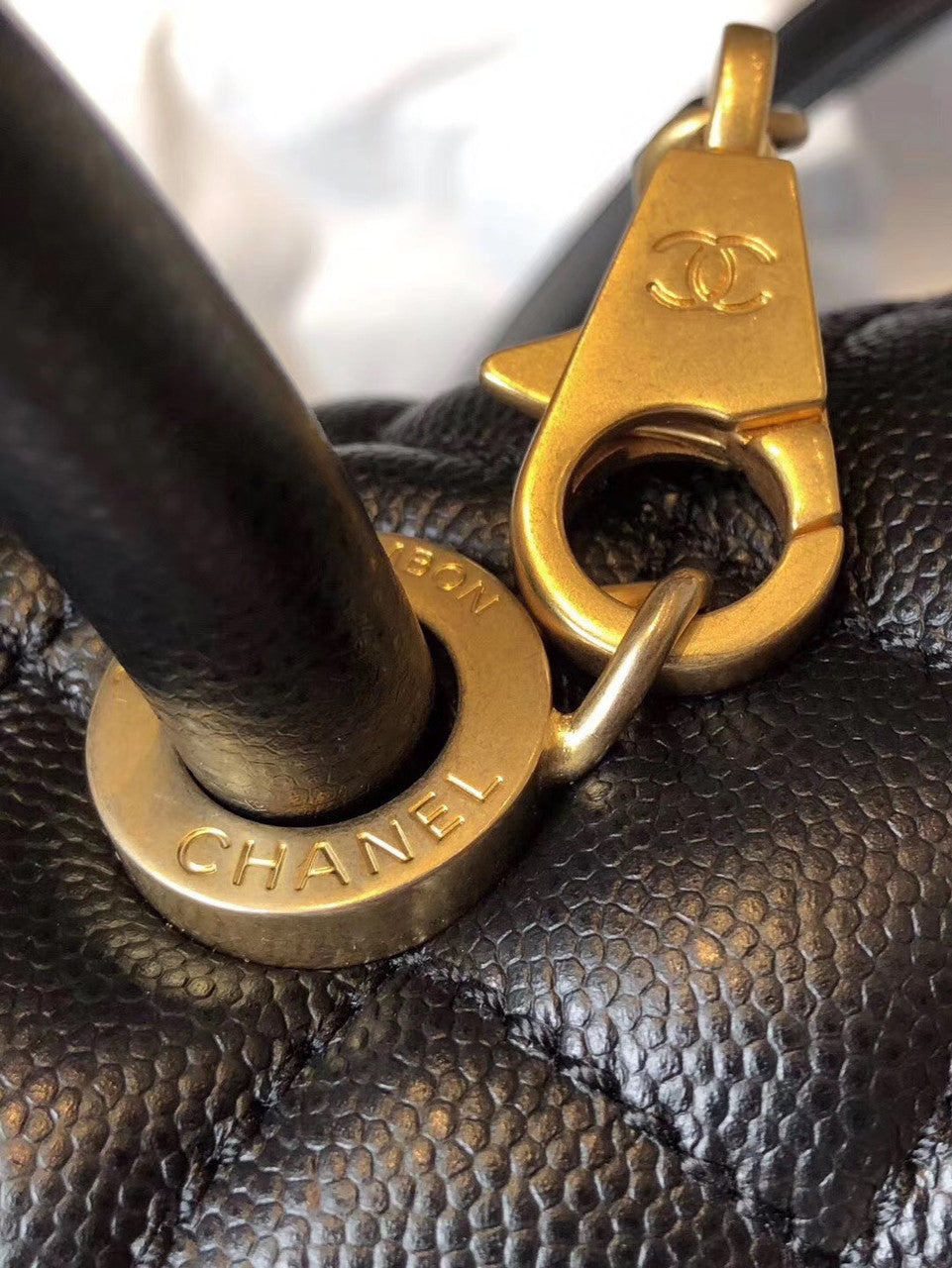 Chanel Mini Coco Handle Bag with Calfskin  Handle Black