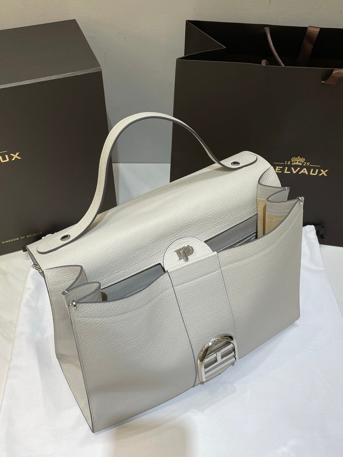 Delvaux Brillant Tempo Large (GM)  Allure Calfskin (Ivory / Off-White)