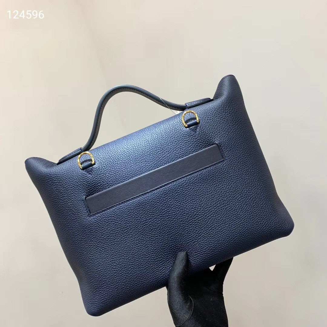Hermes Kelly 24/24 2Z Blue Nuit Swift & Togo Leather with Gold Hardware