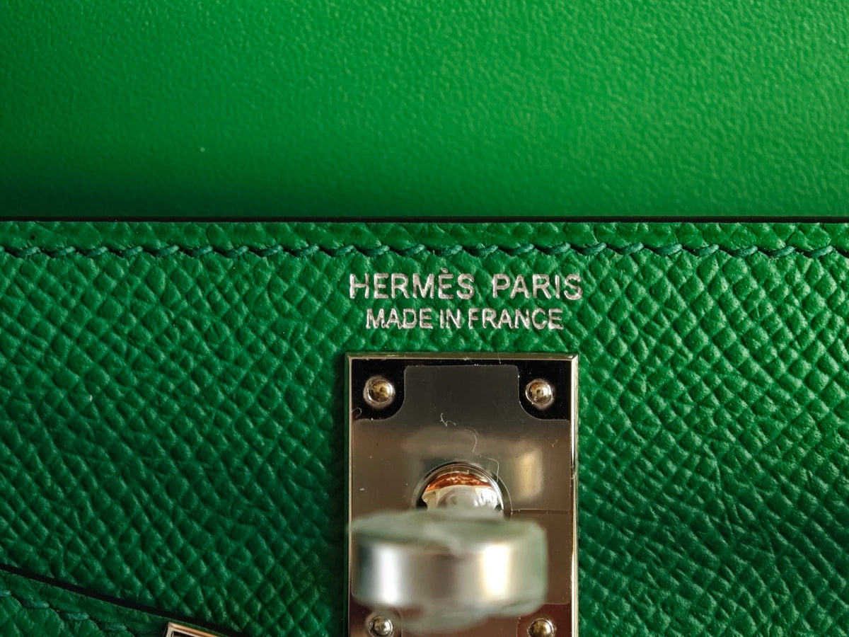 Hermès Mini Kelly II 20 – Green Epsom Leather (Palladium Hardware)