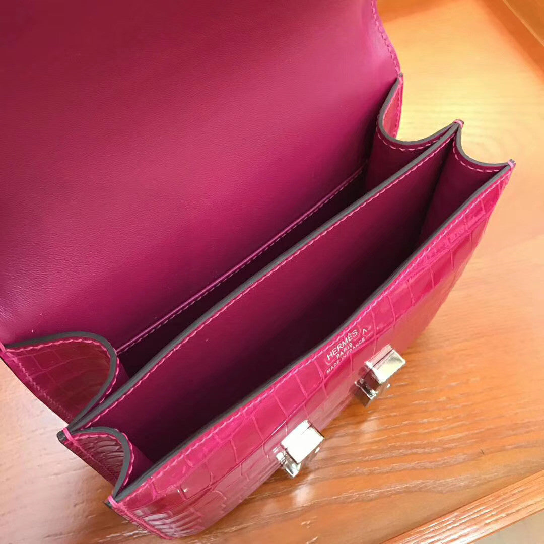 Hermes Fuchsia Constance 18 Crocodile Porosus