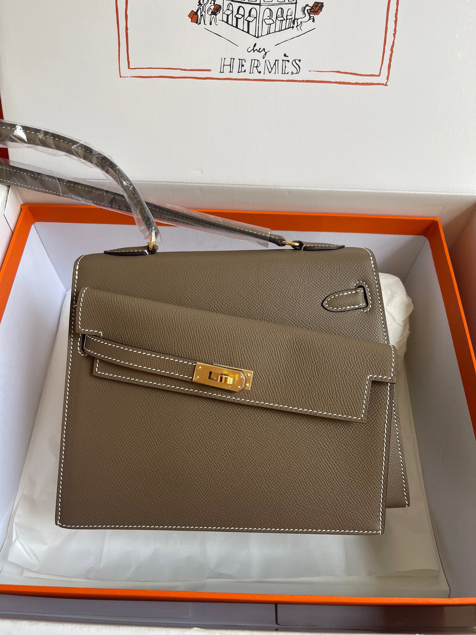 Hermes Kelly Sellier 20 en Desordre Etoupe