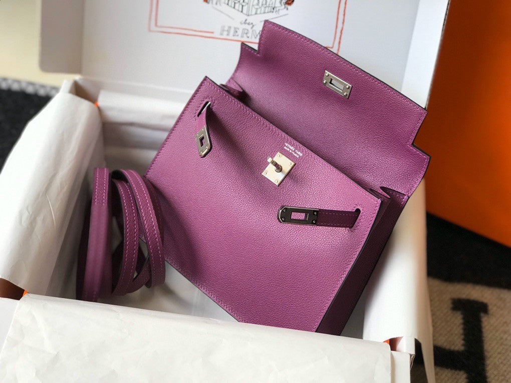 Hermes Anemone Kelly Danse Bag Evercolour Leather Palladium Hardware