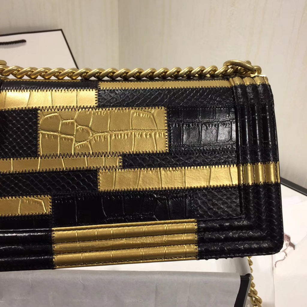 Chanel Crocodile & Python  Embossed Calfskin Medium Boy Chanel handbag