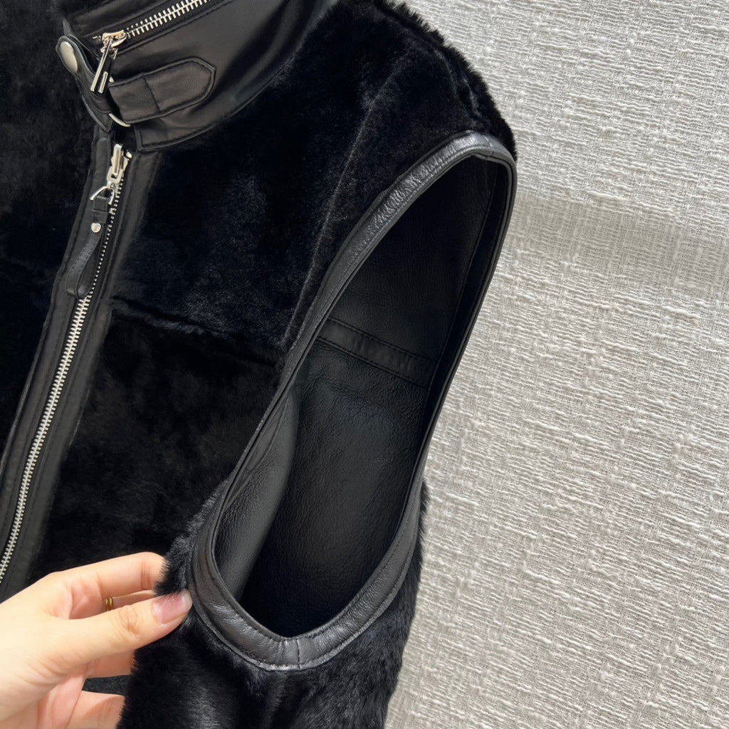 Hermès Reversible long leather vest
