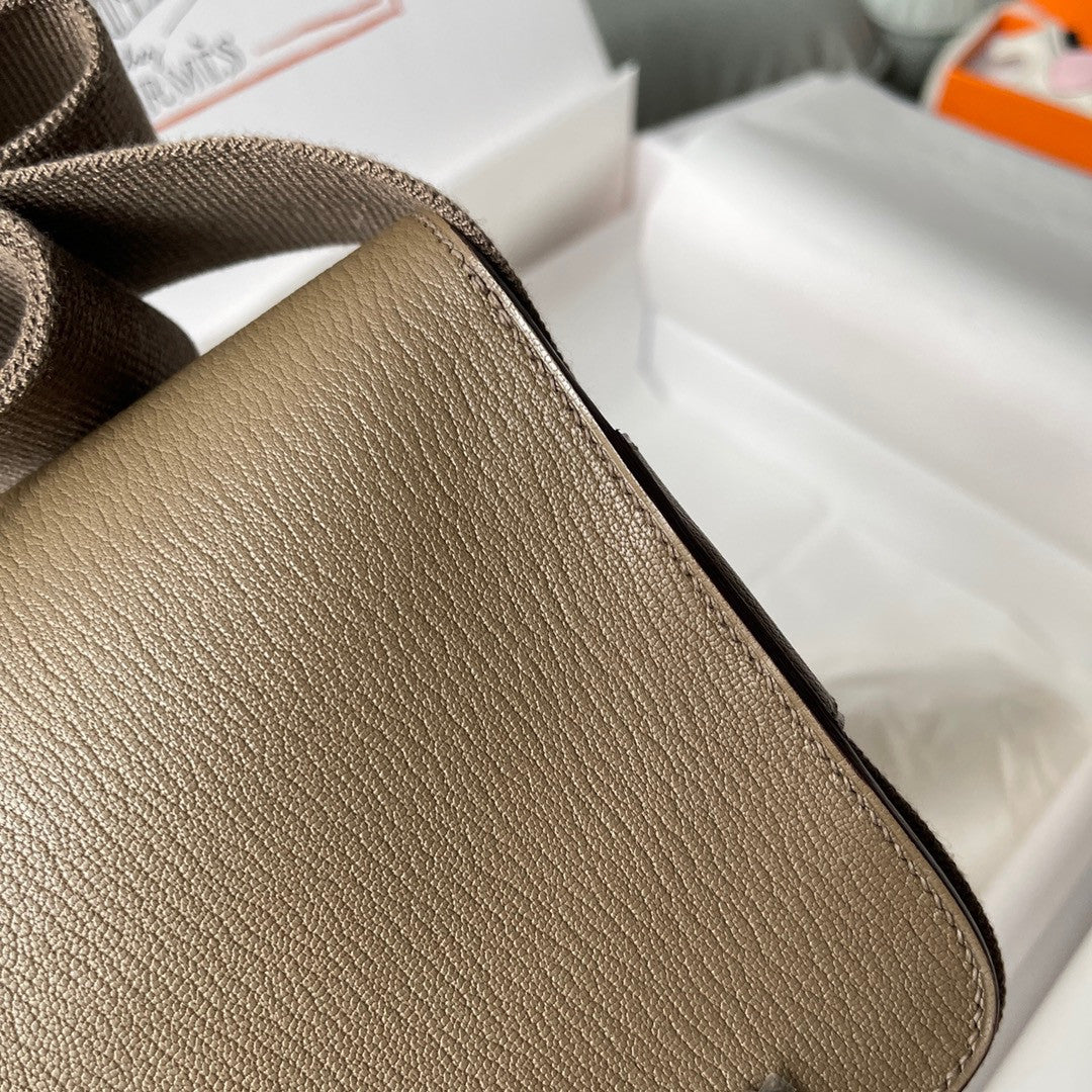 Hermès Geta Etoupe Chevre Palladium Hardware