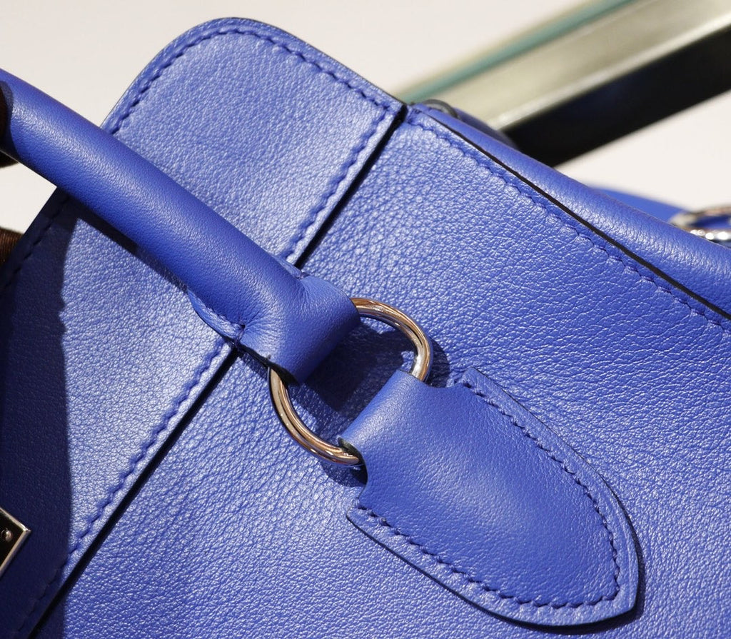 Hermes 26cm Toolbox Bag Blue Electric Swift Calf Leather