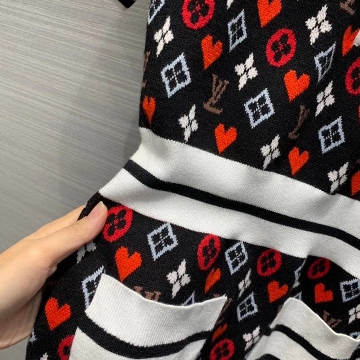 Louis Vuitton 1A8M5I  GAME ON TROMPE L’OEIL JACQUARD KNIT POLO DRESS