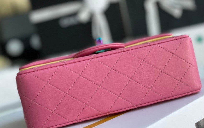 Chanel Rainbow Metal mini flap bag Pink