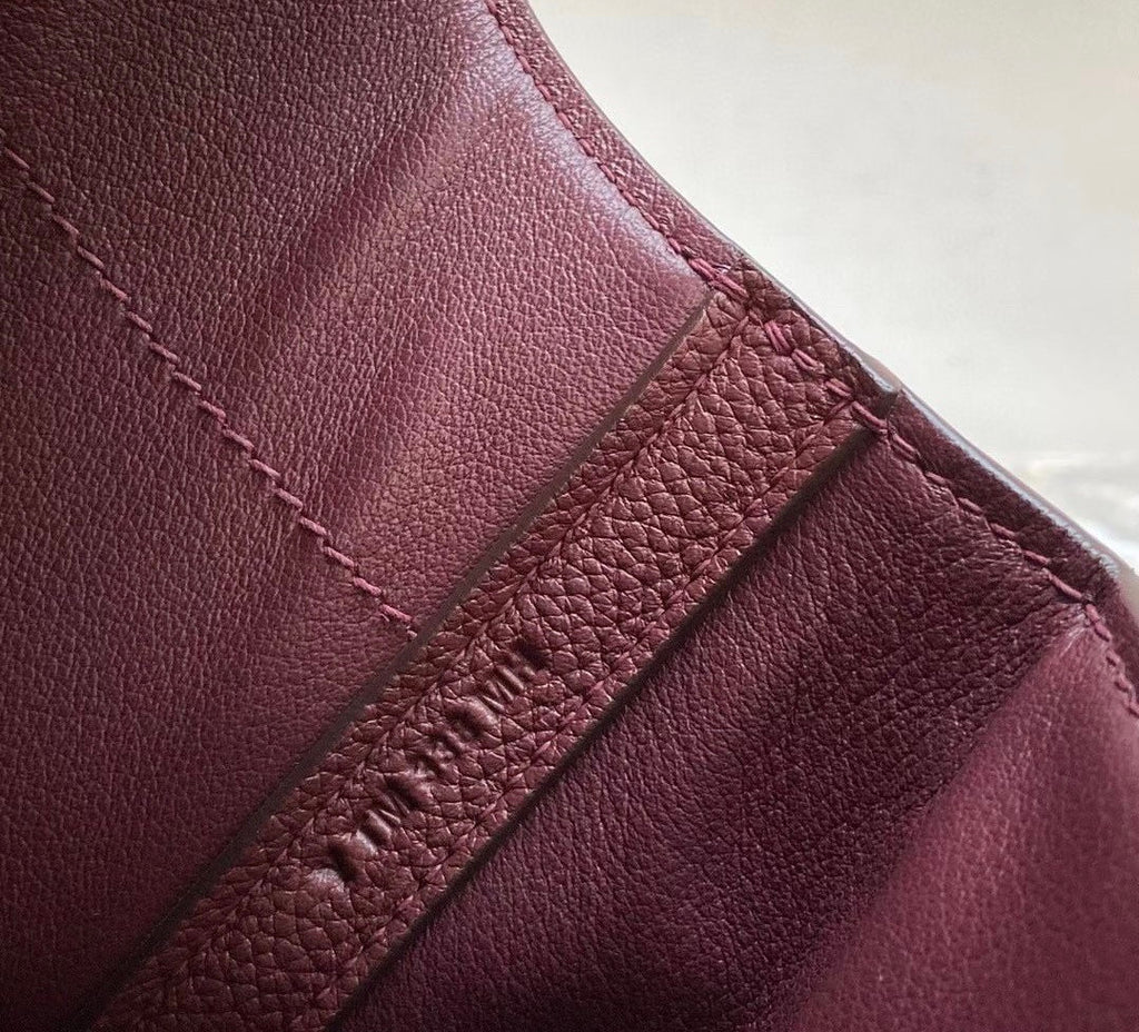 Hermes Kelly 24/24 Bordeaux/Red Swift & Togo Leather with Gold Hardware