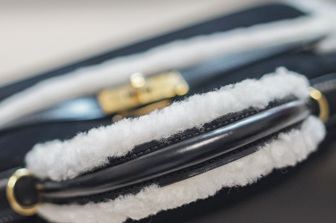 [Exclusive] Hermès Kelly 35 Limited Edition Black Teddy Shearling Bag