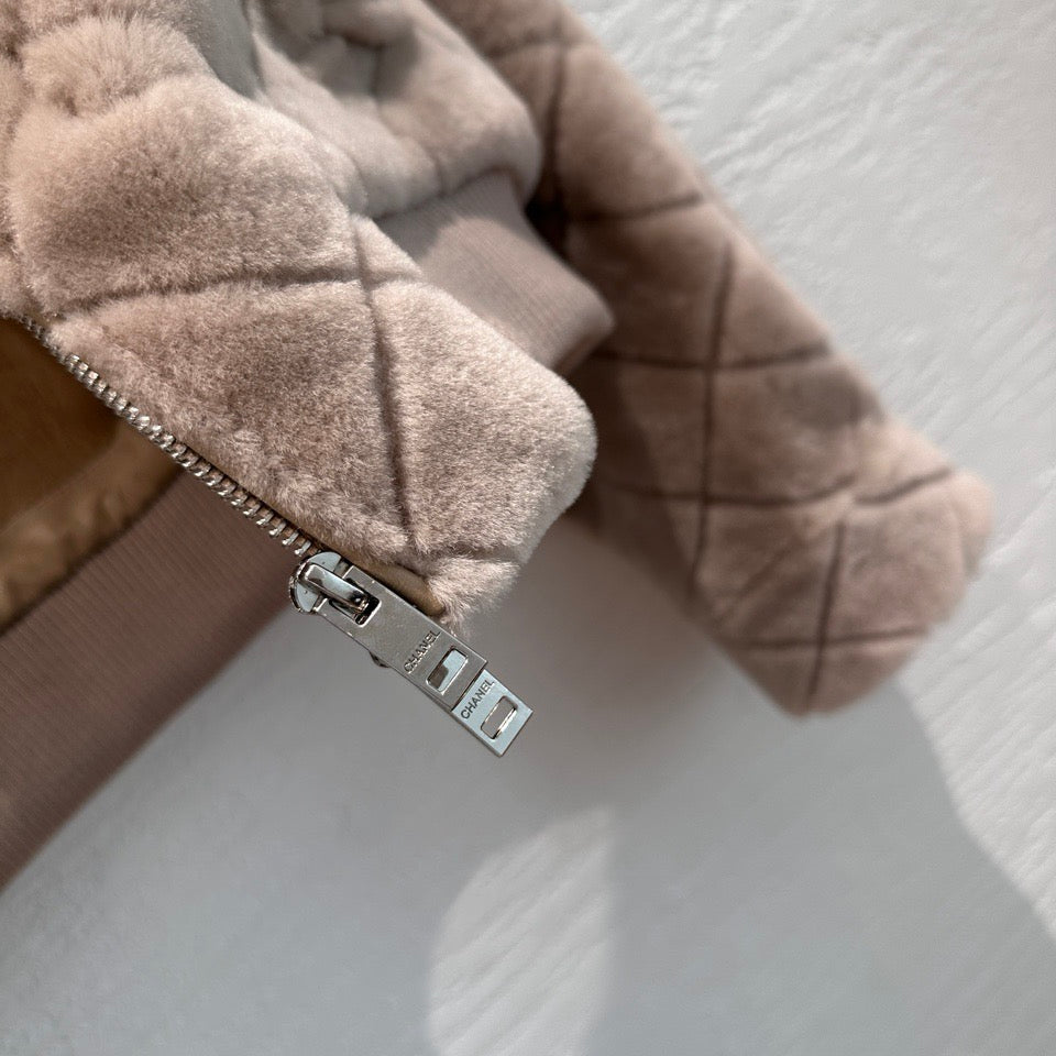 Chanel Shearling Bomber Jacket with Diamond Quilting and CC Logo — Fall/Winter 2026-2027 Chanel