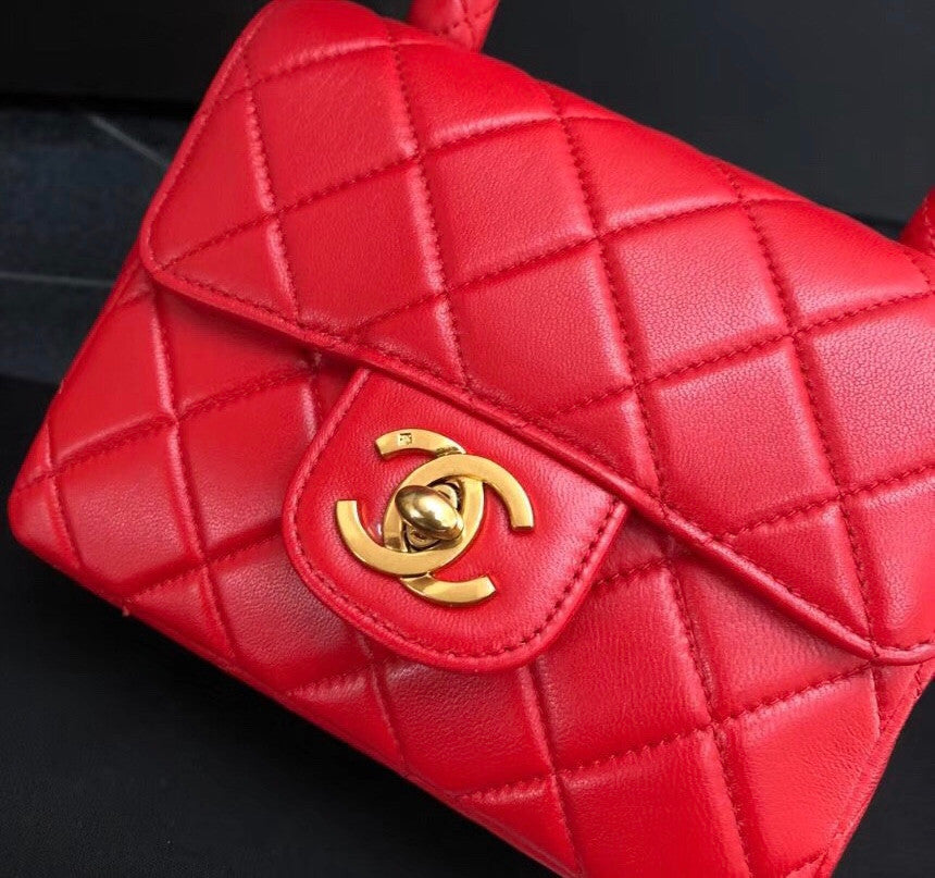 Chanel vintage duo flap bag Red