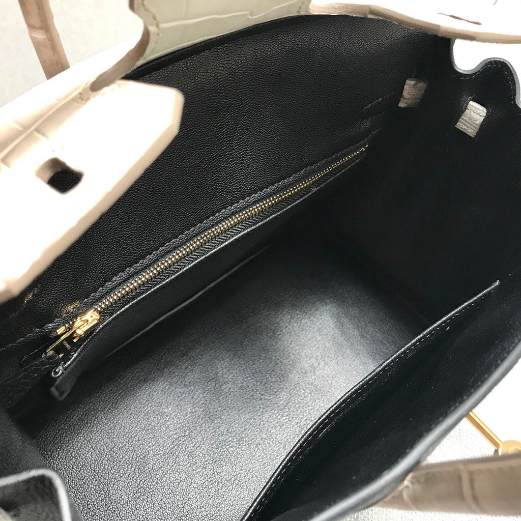 Hermès Special Order Himalaya Crocodile/Togo Birkin Touch 25cm Gold Hardware