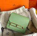 Hermes 3I Vert Criquet Evercolor Calfskin Mini Roulis Bag Gold Hardware