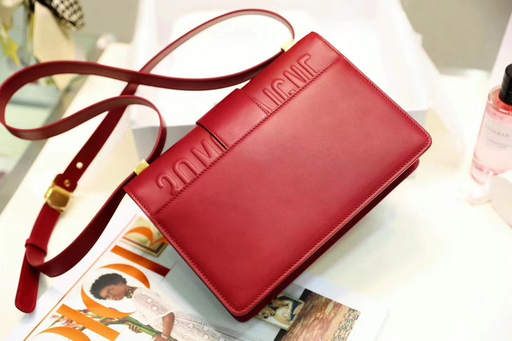 Christian Dior 30 MONTAIGNE CALFSKIN BAG RED