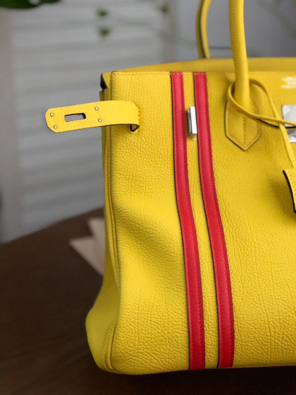 HERMÈS  LIMITED EDITION OFFICIER BIRKIN 35 SOLEIL TOGO HANDBAG